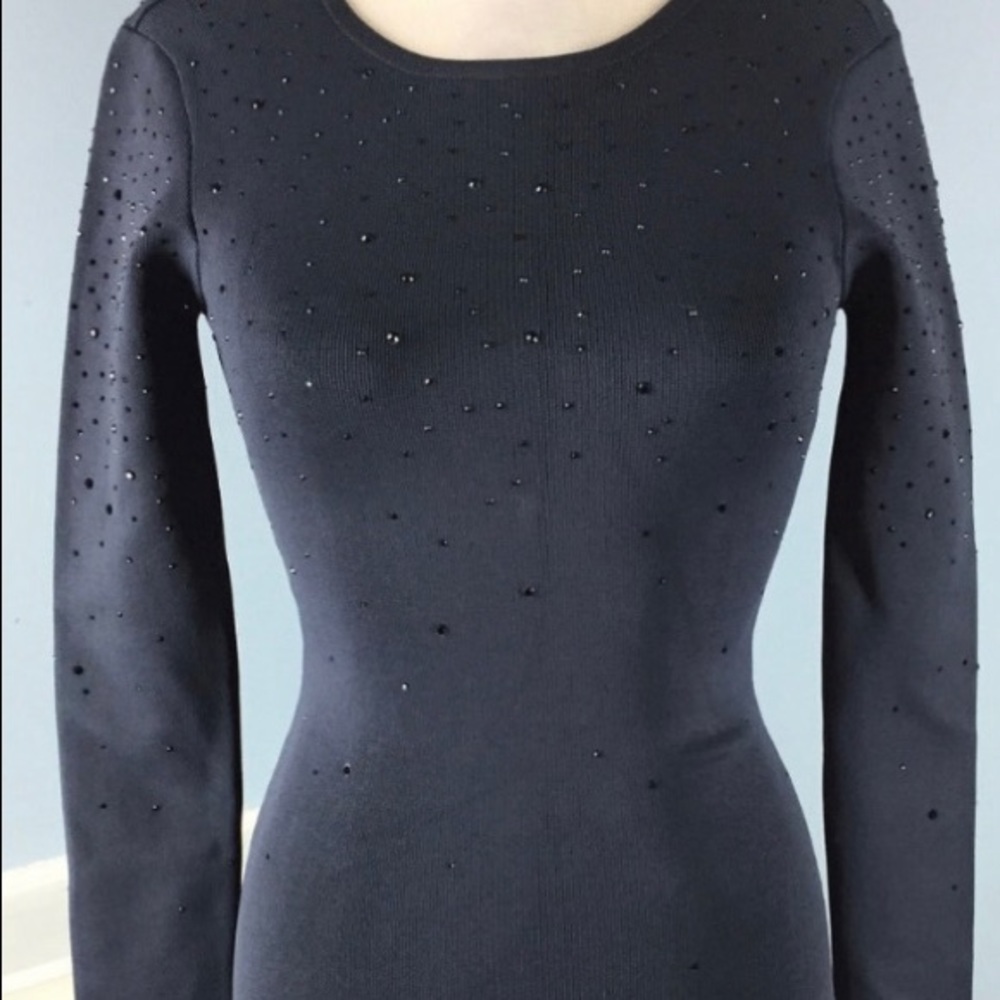 French Connection Bodycon Navy Long Sleeve Dress